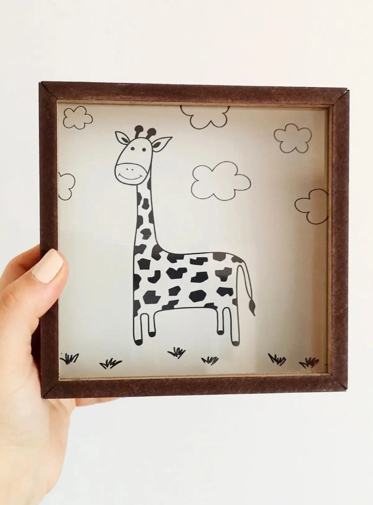 – Zürafa Karakterli Kumbara Kahverengi Ahşap Hazneli Hediyelik Kumbara Kumbara