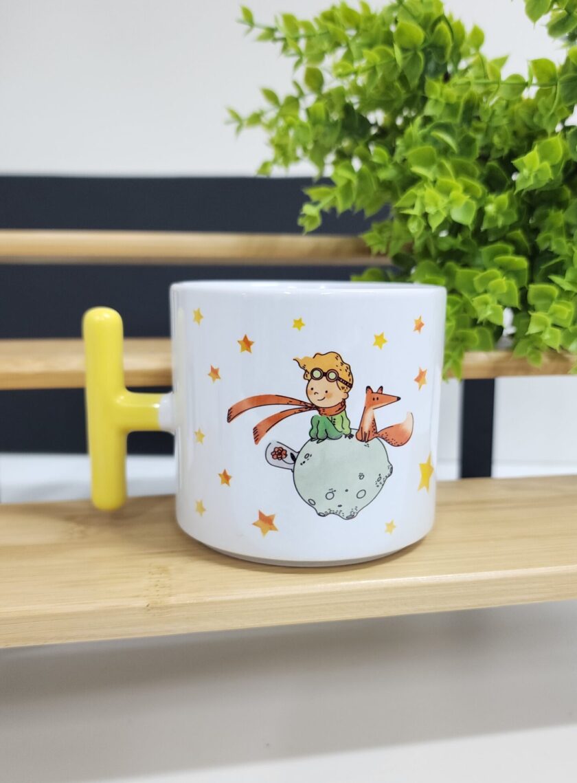 Küçük Prens ve Yıldız  Desenli Porselen T Kupa Bardak Latte Fincanı