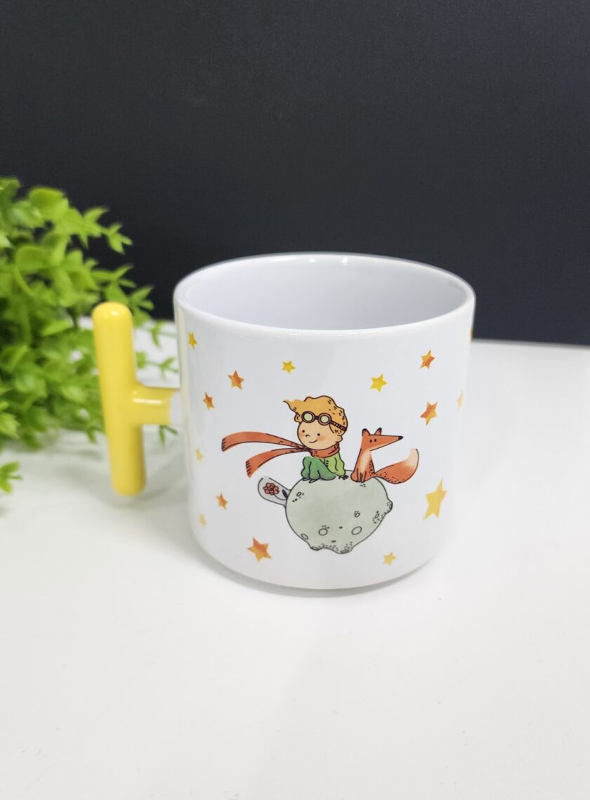 Küçük Prens ve Yıldız  Desenli Porselen T Kupa Bardak Latte Fincanı - Görsel 2