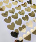 Yapışkanlı Sticker Kalp Şekilli Sticker Etiket Parlak Gold 40 Adet 3.5x3.5 cm