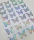 Yapışkanlı Sticker Kelebek Şekilli Sticker Etiket Holografik Renkli 28 Adet 3.5x4.5 cm