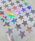 Yapışkanlı Sticker Yıldız Şekilli Sticker Etiket Gökkuşağı Renkli 40 Adet 3.5x3.5 cm