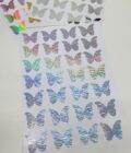 Yapışkanlı Sticker Kelebek Şekilli Sticker Etiket Holografik Renkli 28 Adet 3.5x4.5 cm - Görsel 2