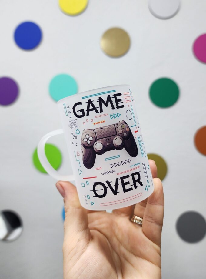 Oyun Severler İçin Game Over Temalı Buzlu Cam Çay Bardağı Çay Fincanı