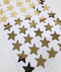 Yapışkanlı Sticker Yıldız Şekilli Sticker Etiket Parlak Gold Renkli 40 Adet 3.5x3.5 cm