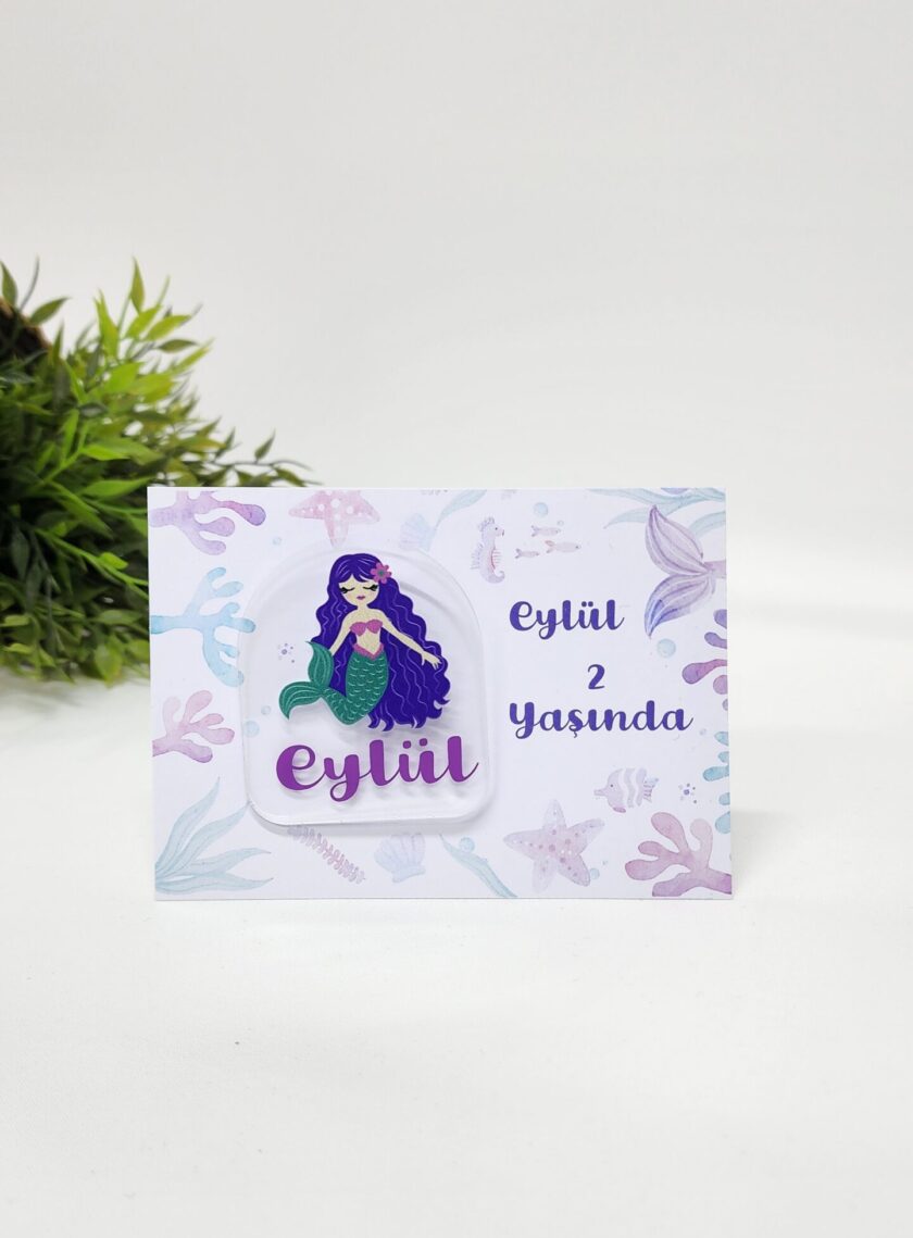 İsme Özel Kişiye Özel Denizkızı Pleksi Doğum Günü Magnet Bebek Magnet Bebek Hediyelik 20 Adet