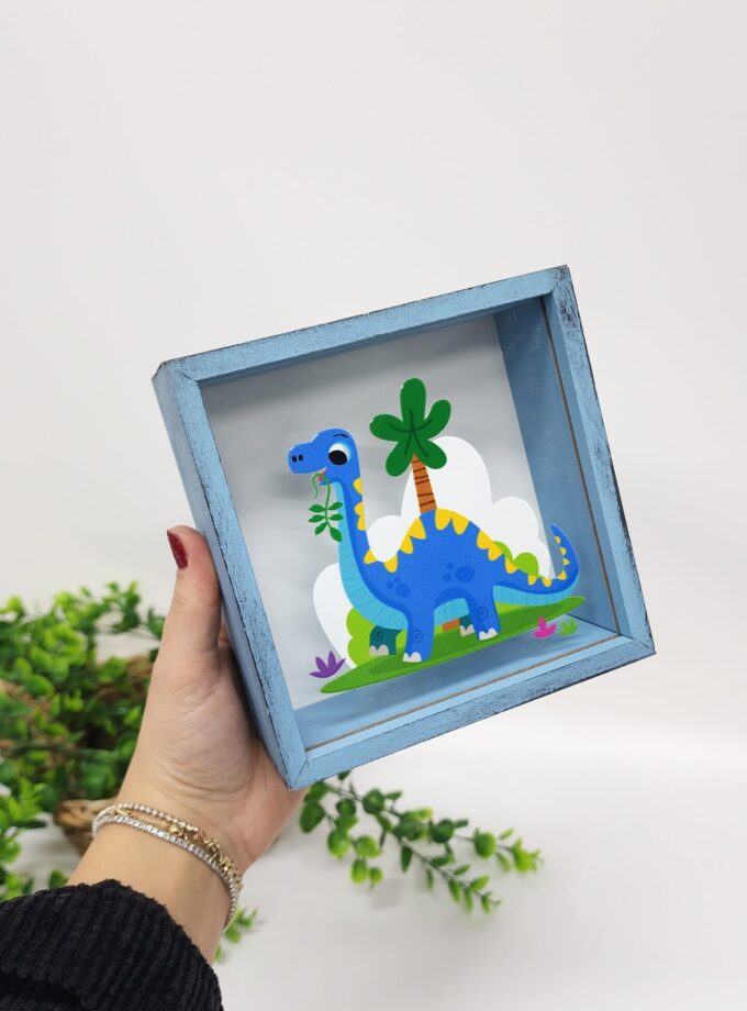 Dinozor Figürlü Kumbara Ahşap Hazneli Hediyelik Kumbara