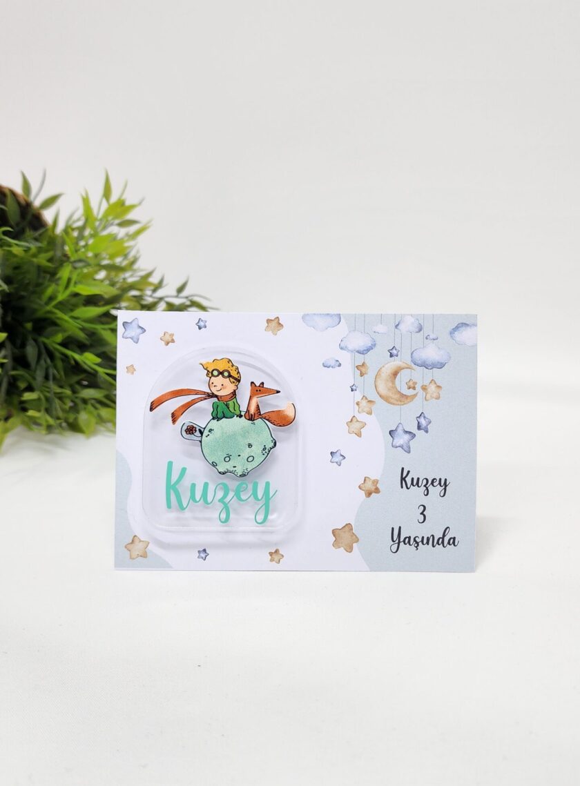 İsme Özel Kişiye Özel Küçük Prens Pleksi Doğum Günü Magnet Bebek Magnet Bebek Hediyelik 20 Adet