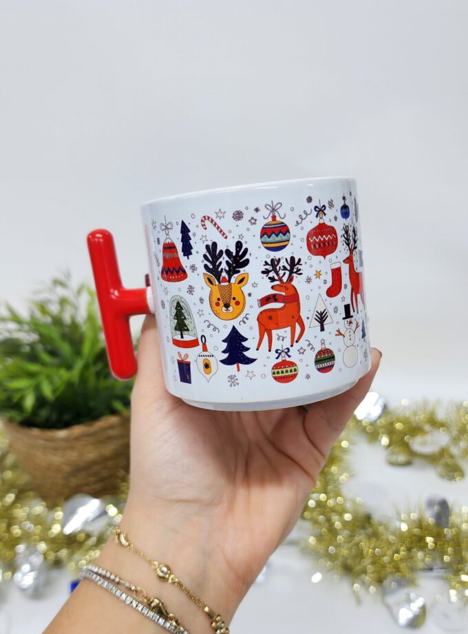 Mutlu Noeller Merry Christmas Yılbaşı Temalı Happy New Year Design T Kupa Bardak Latte Fincanı
