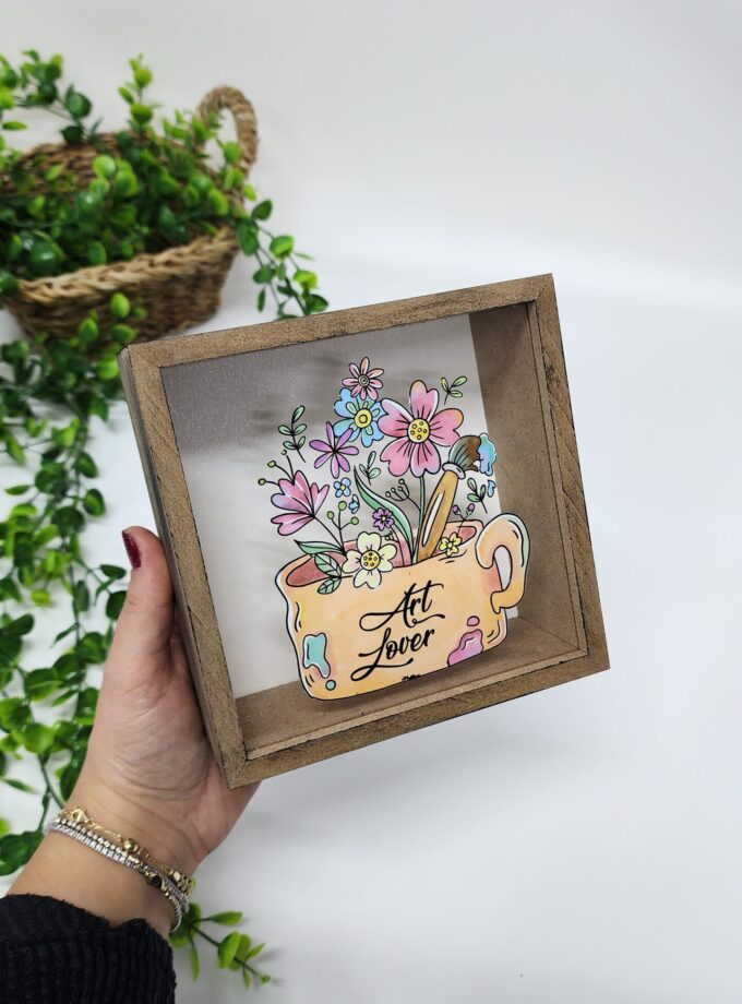 Art Lover Kumbara Kahverengi Ahşap Hazneli Hediyelik Kumbara