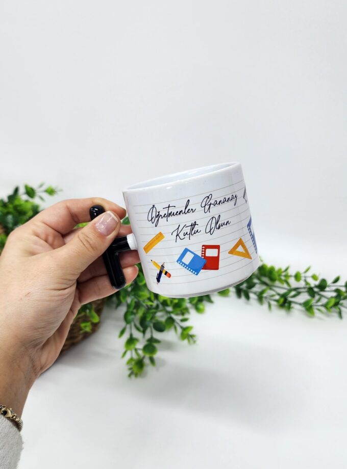 Öğretmenler İçin Öğretmenler Günü Temalı Porselen T Kupa Bardak Latte Fincanı