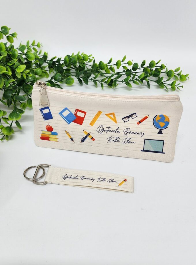 Öğretmenler İçin Öğretmenler Günü Temalı Kalemlik Anahtarlık Hediye Seti